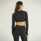 Long Sleeve Crop Negro