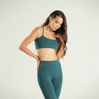Strappy Sport Bra Midnight Green