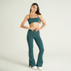 High Waist Flare Leggings Sens  Midnight Green