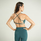 Strappy Sport Bra Midnight Green