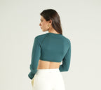 Long Sleeve Crop Midnight Green