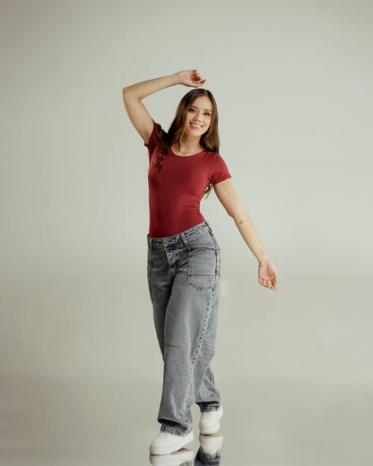 BodySuit Tee Flow Deep Red