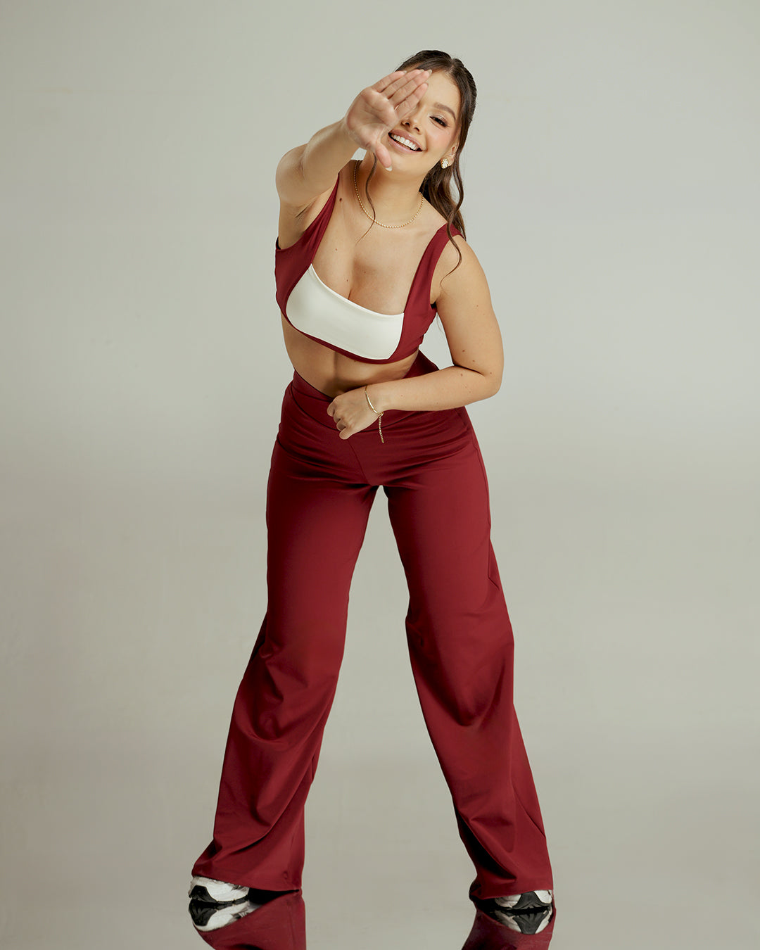 CurveUp Crossover Leggings Deep Red