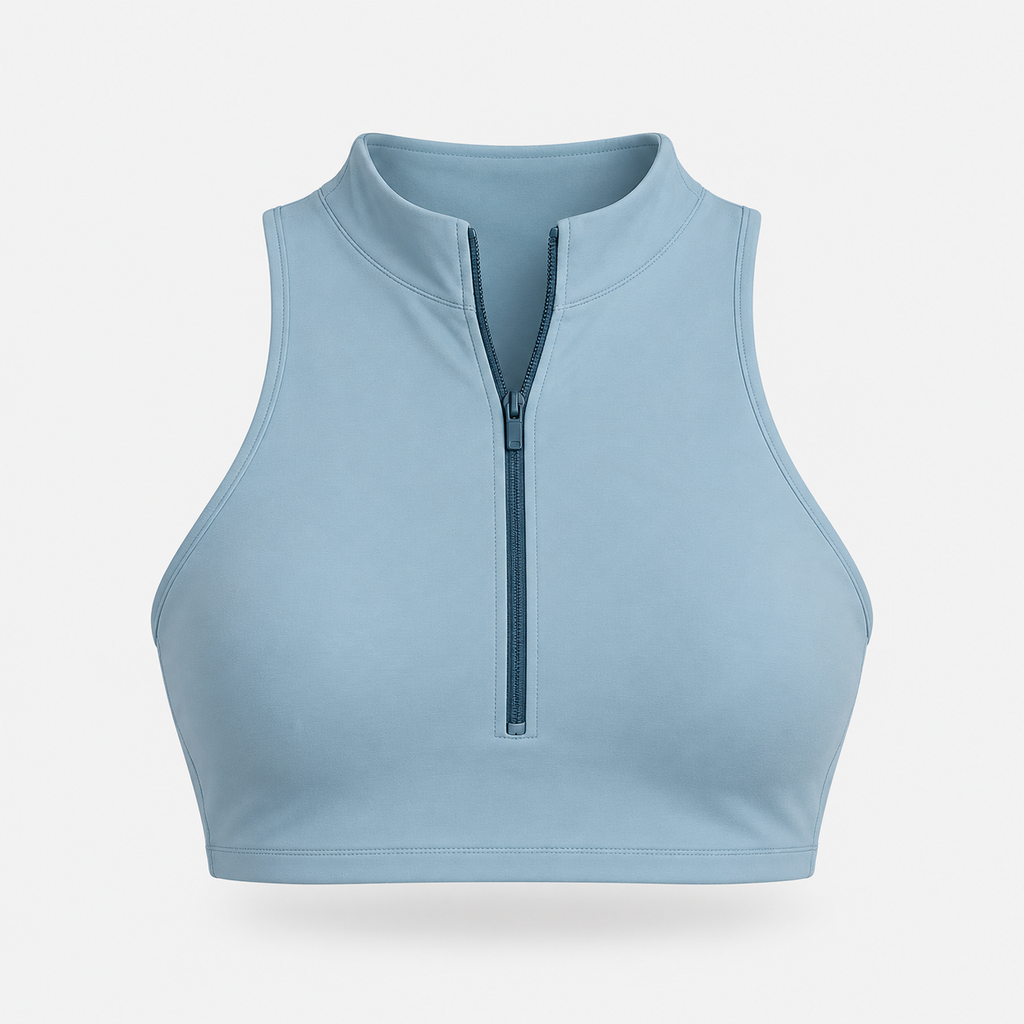 Quarter zip crop Tourmaline