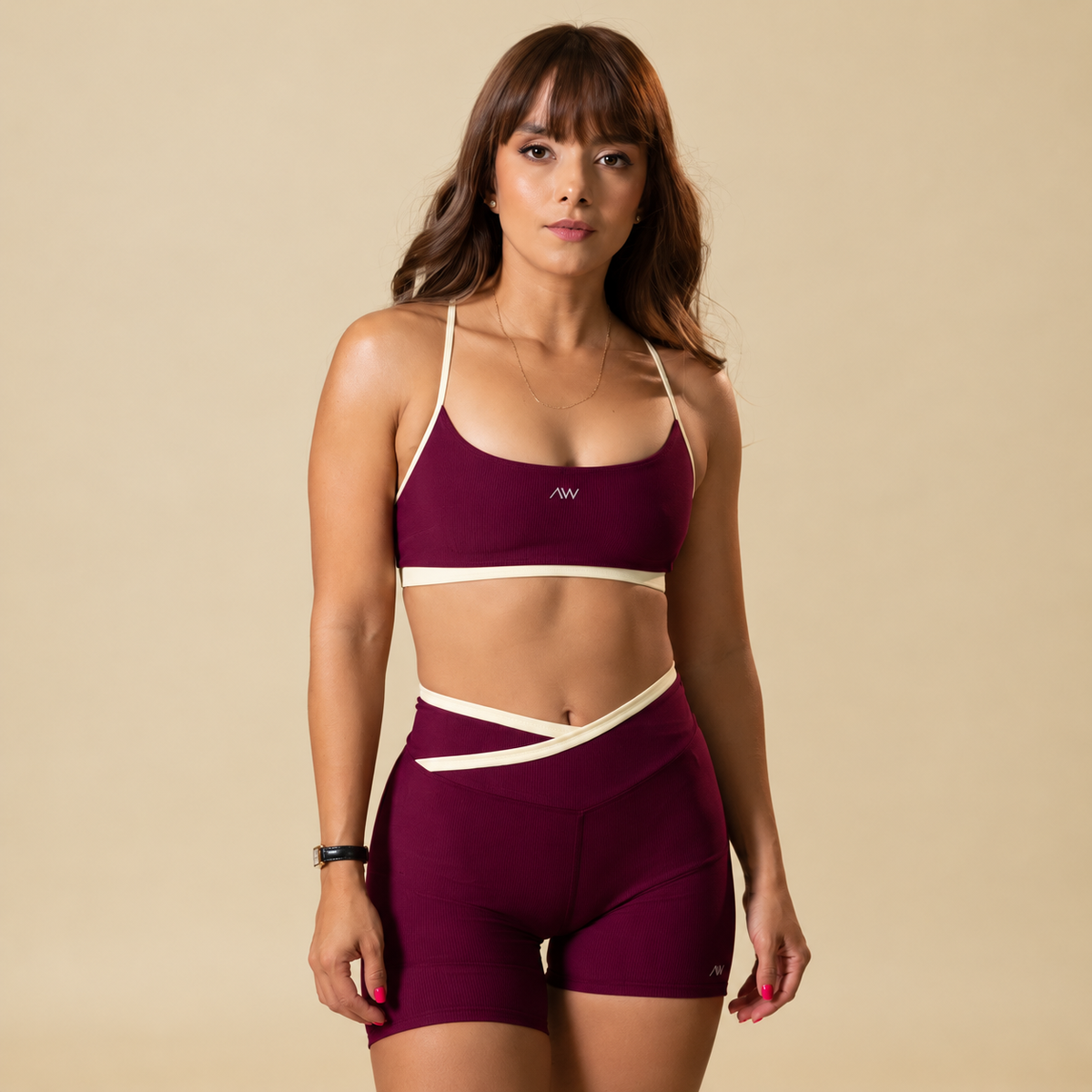New Well Sport Bra Burgundy