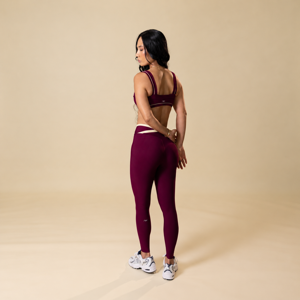 Contrast Leggings V Burgundy