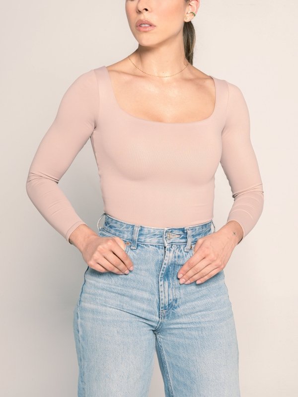 BodySuit Long Sleeve Almond - AW
