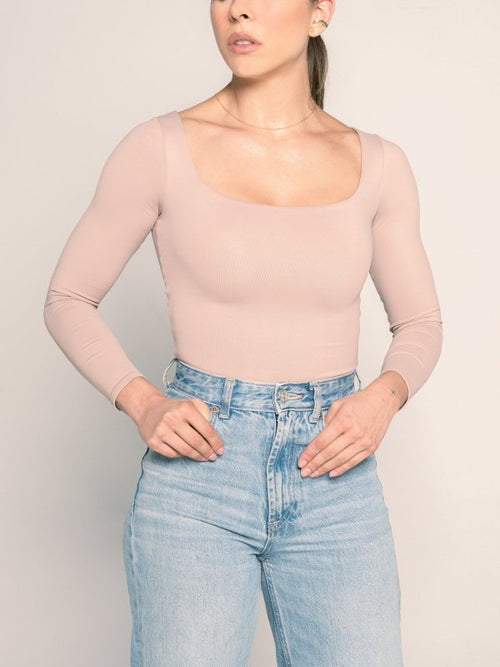 BodySuit Long Sleeve Almond - AW