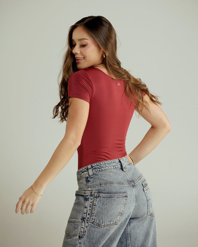BodySuit Tee Flow Deep Red - AW