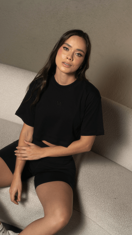 Classic Crop top AW Negro - AW