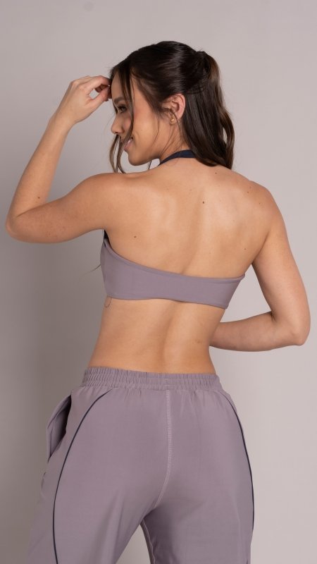 Contrast Halter top Morado - AW