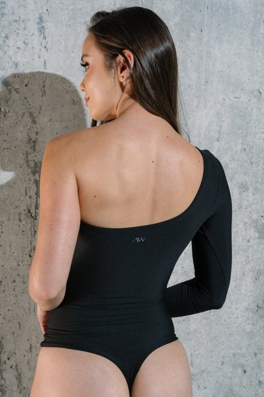Core Sculpt Asymmetrical Bodysuit Negro - AW
