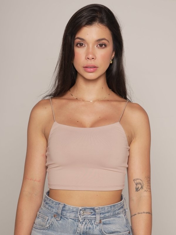 Crop Top Tirantes Almond - AW