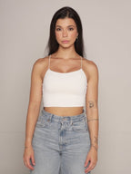Crop Top Tirantes Crema - AW