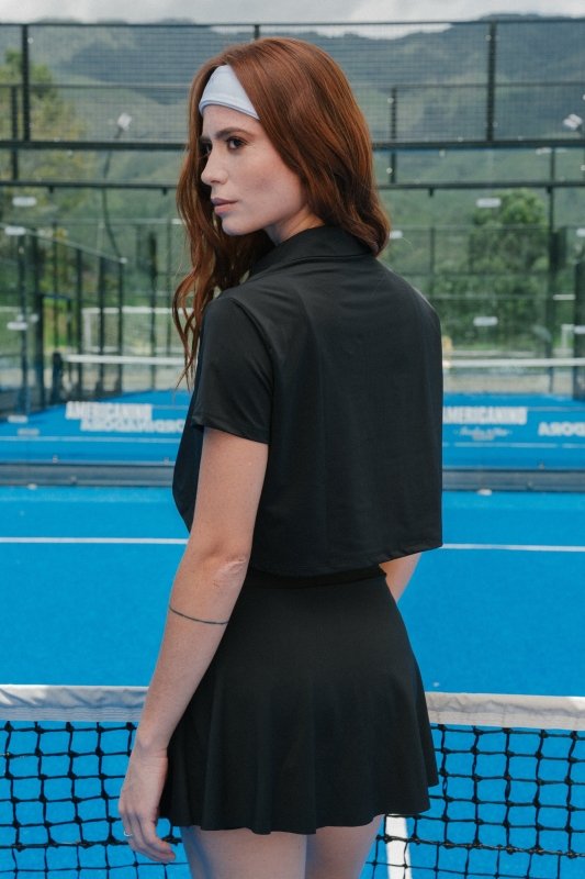 Cropped Polo Negro - AW