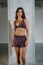 Half moon shorts Plum purple - AW