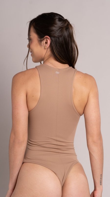 High - neck Bodysuit Mocha - AW