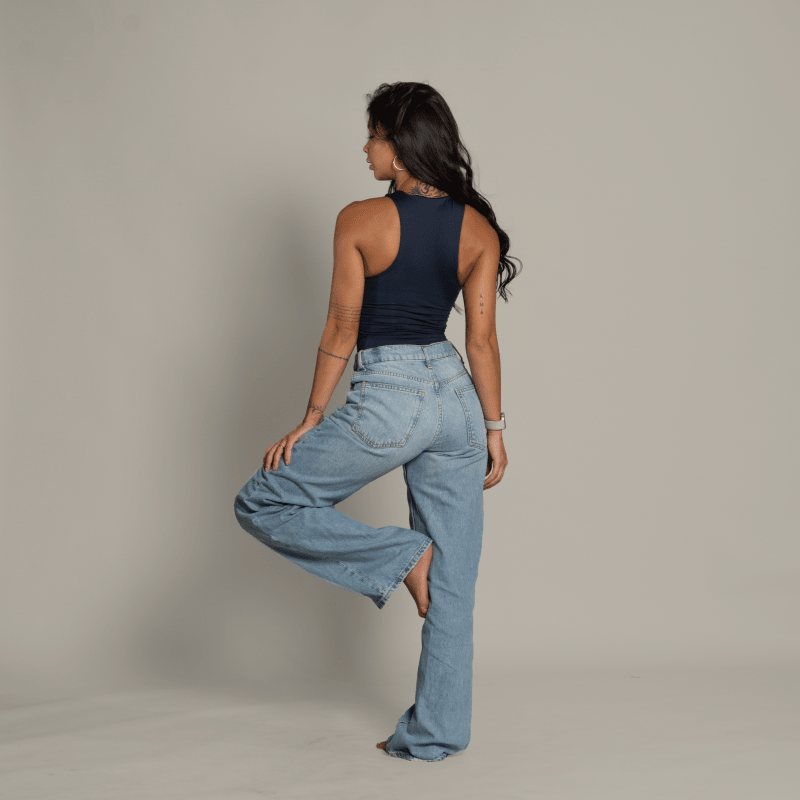 High - neck Bodysuit Navy - AW