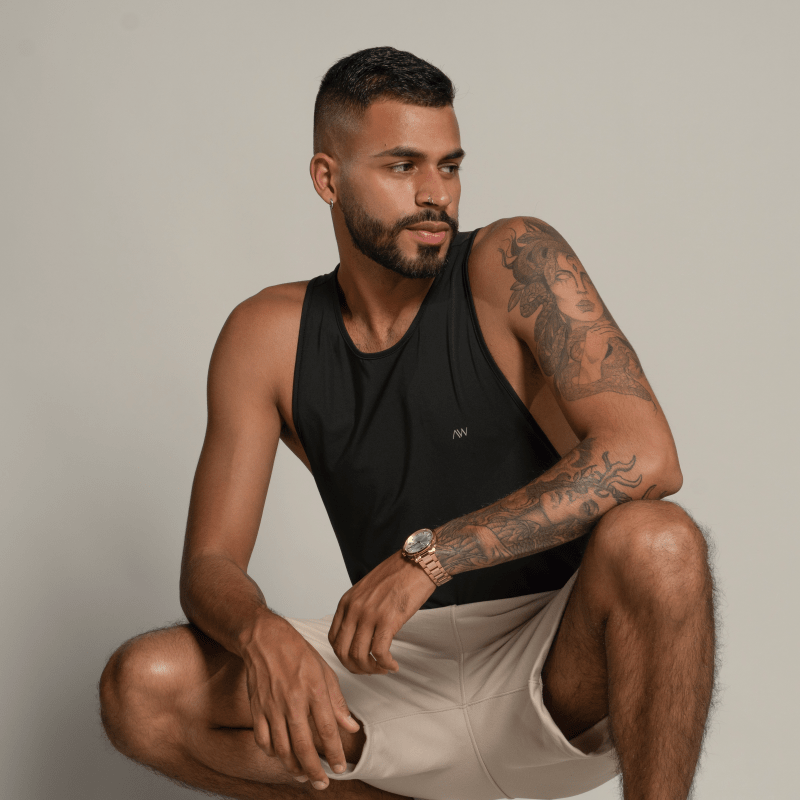 High Neck Tank Negra - AW