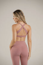 High waist leggings pocket sens Toulose Rose - AW