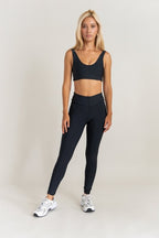 High Waist leggings V Negro smoke - AW