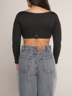 Long Sleeve Crop Negro - AW