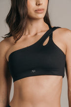 One shoulder sport bra Negro - AW