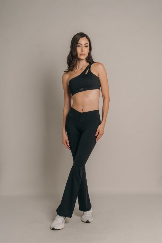 One shoulder sport bra Negro - AW
