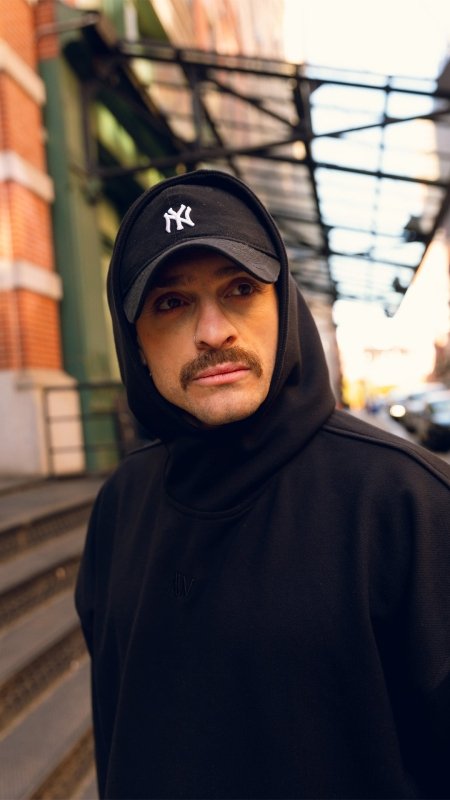 Overzised Hoodie Men Negro - AW