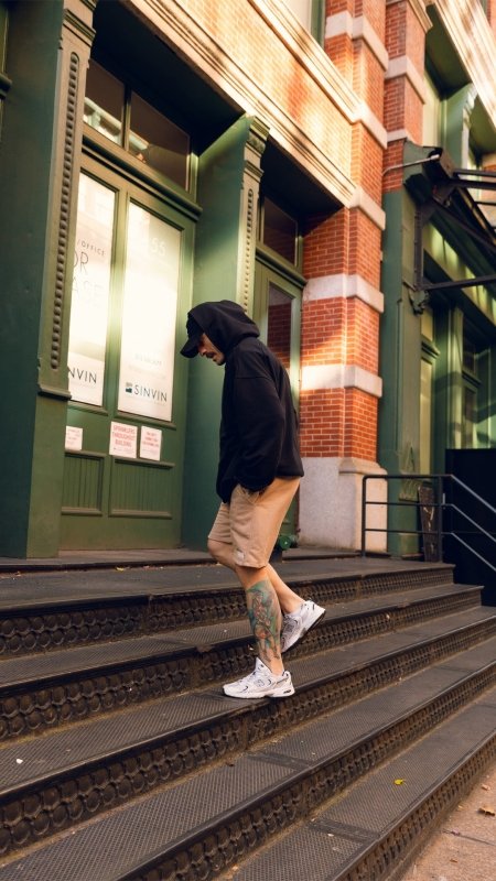 Overzised Hoodie Men Negro - AW