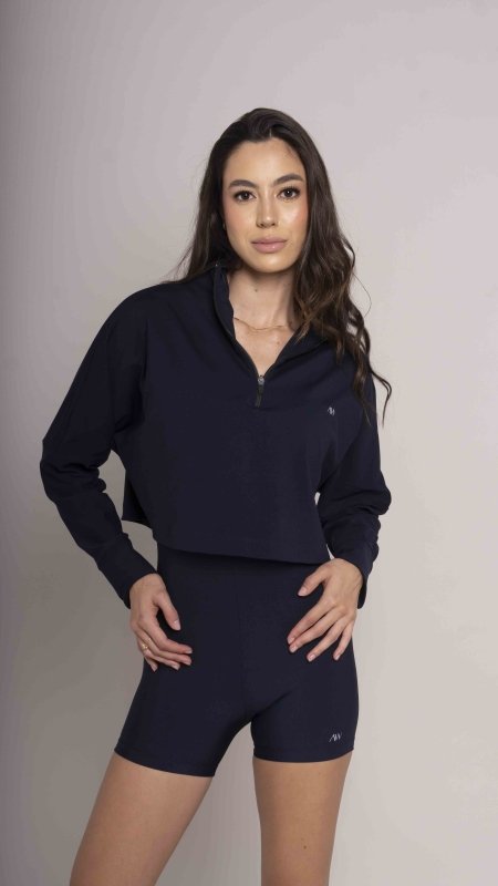 Overzised zip neck Navy - AW