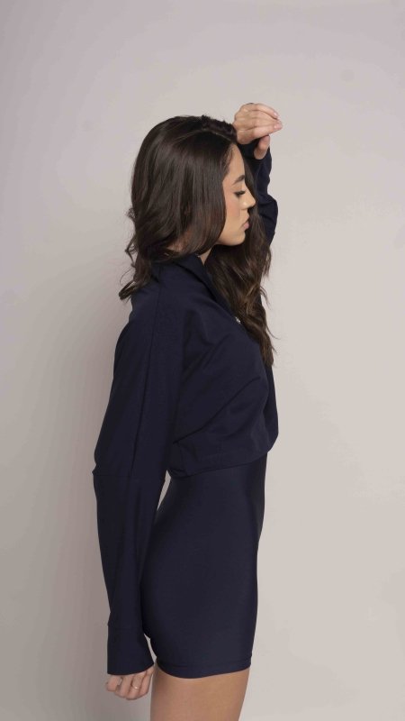 Overzised zip neck Navy - AW
