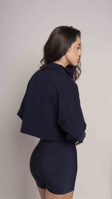 Overzised zip neck Navy - AW