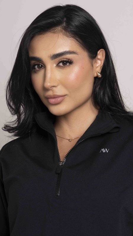 Overzised zip neck Negro - AW