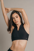 Quarter zip crop Negro - AW