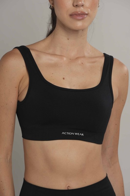 Square bra seamless Negro - AW