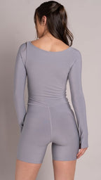 Square jumpsuit long sleeve Silver Mist - AW