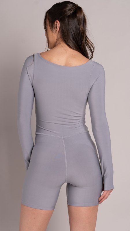 Square jumpsuit long sleeve Silver Mist - AW