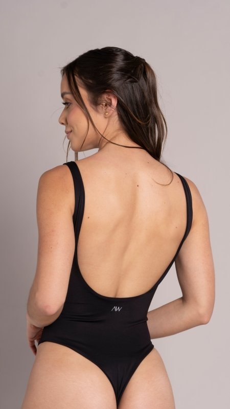 Square neck bodysuit Negro - AW